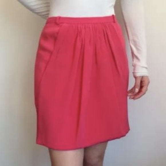 Maje Silk Blend Pink Pleated Mini Skirt